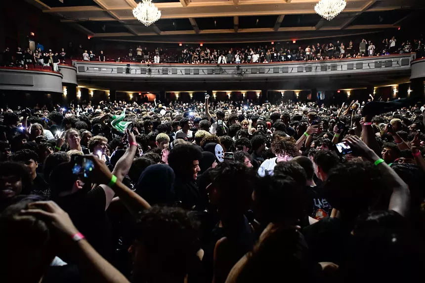 The crowd inside the Fillmore Miami Beach during Ken Carson's concert