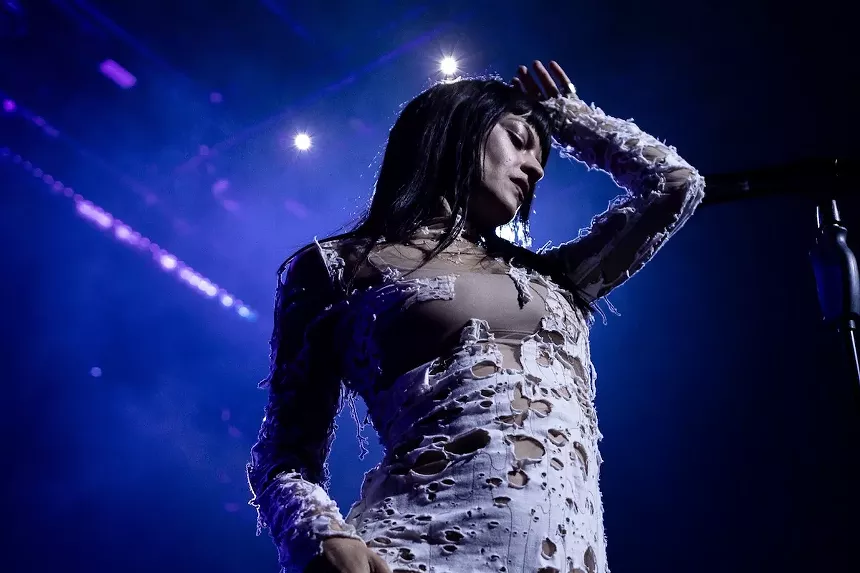 María Zardoya of the Marías performing on stage at the Fillmore Miami Beach