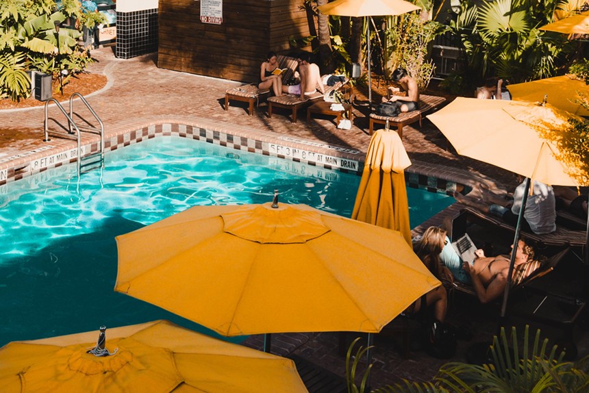 Overhead shot of the pool at the Freehand Miami