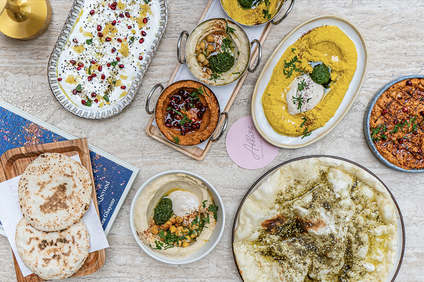 Abbalé Telavivian Kitchen platters and dishes on white plates