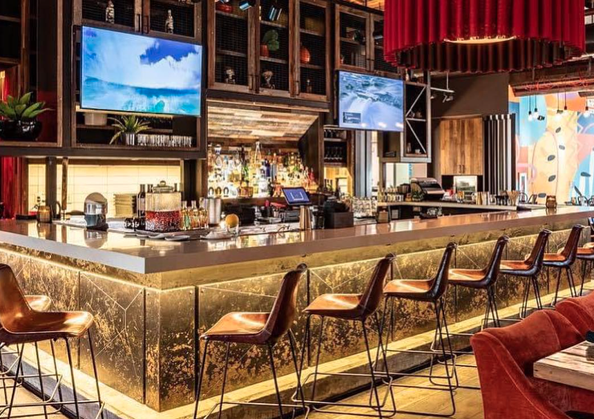 a bar inside a restaurant