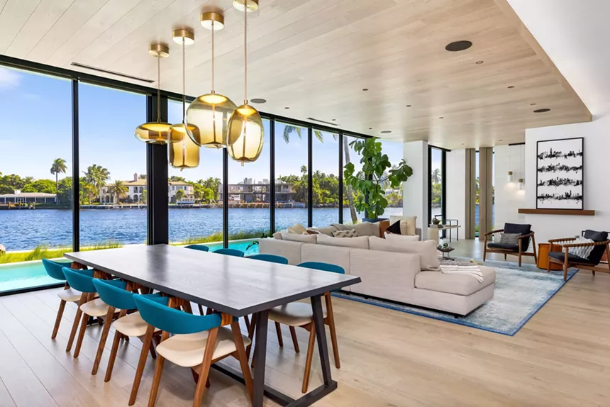 Dining area and family room inside $50 million mansion