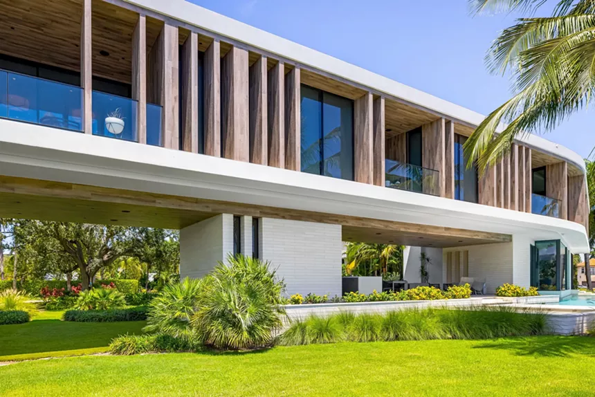 another view of the backyard and the floating $50 million mansion