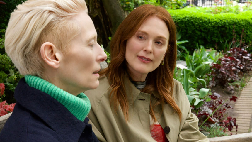 Still of Tilda Swinton and Julianne Moore in The Room Next Door