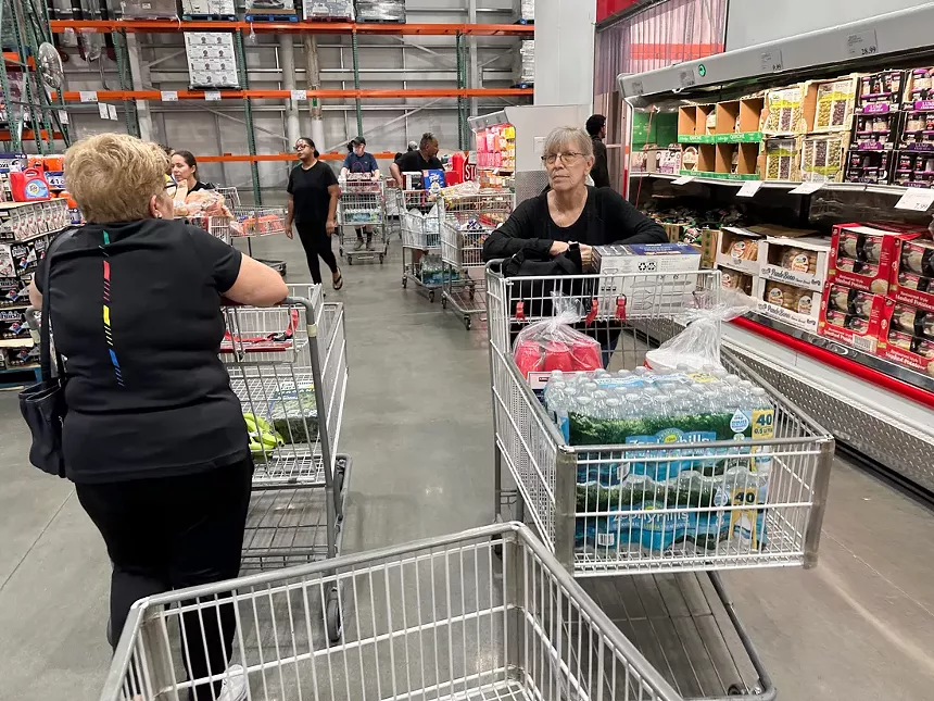 Shoppers at Costco in North Miami