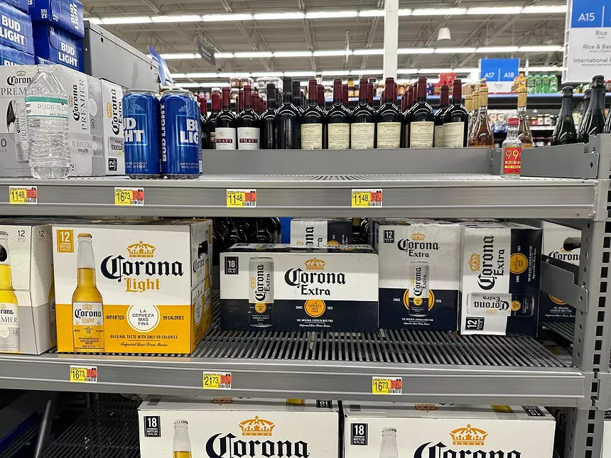 Beer shelves at Walmart
