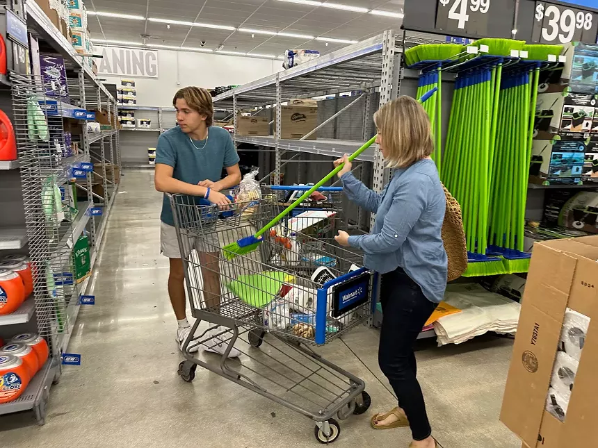 Shoppers buying supplies at Walmart