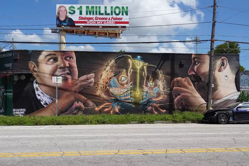 Mural by Giulio Rosk and Mr Blob in Wynwood