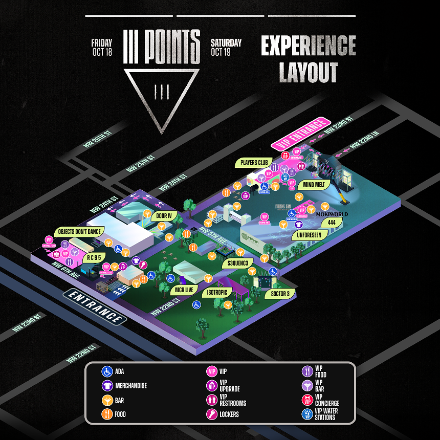 Map of the festival III Points in Miami