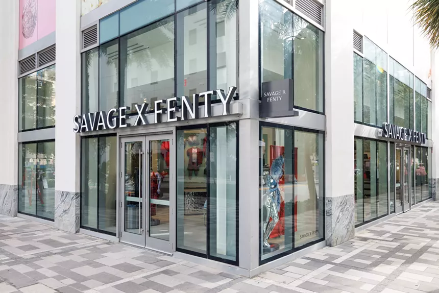 Exterior view of Savage X Fenty store at Miami Worldcenter