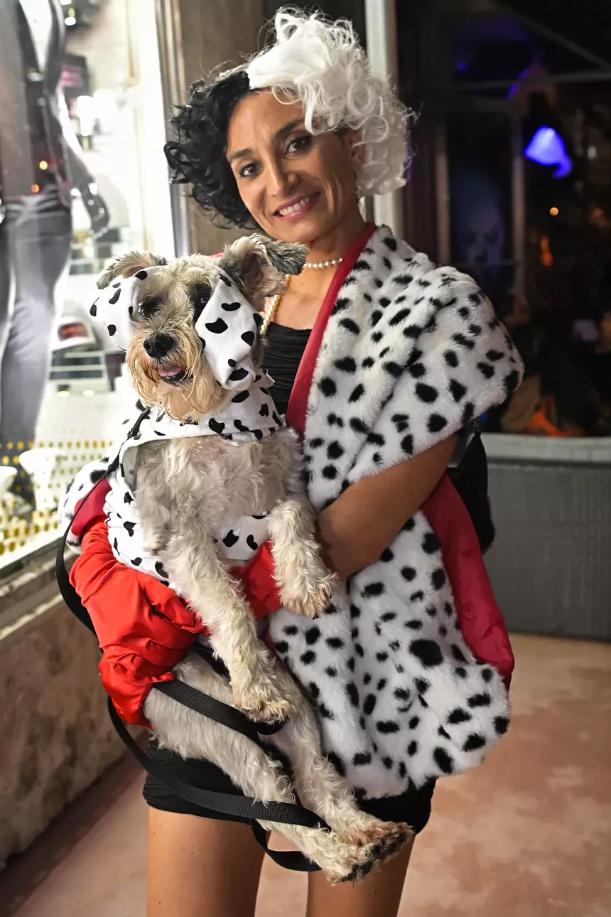 People in costume on Halloween night on Lincoln Road in Miami Beach