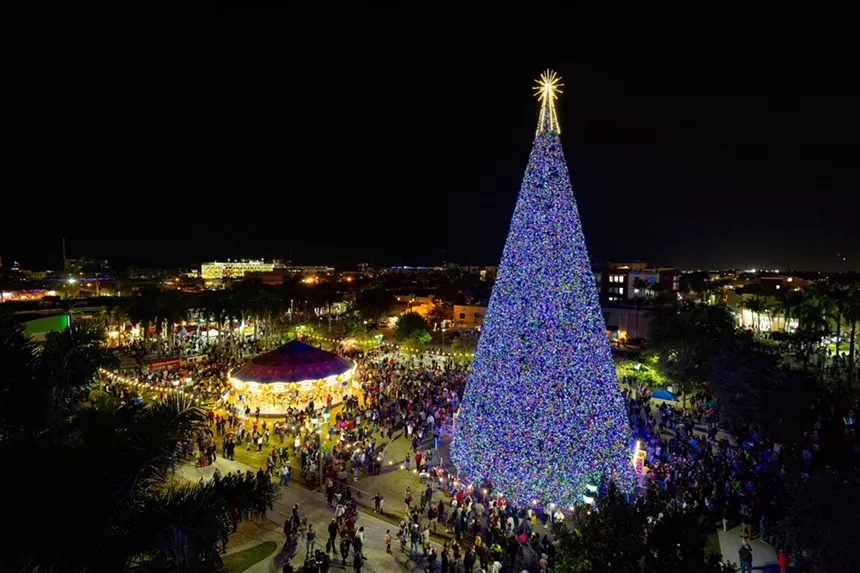100-foot tall Christmas tree in Delray Beach, Florida