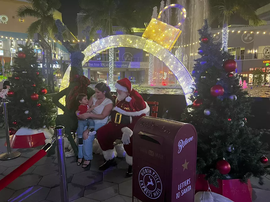 Mom and child with Santa