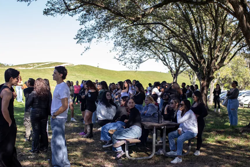 A crowd of woman at Tropical Park in Miami