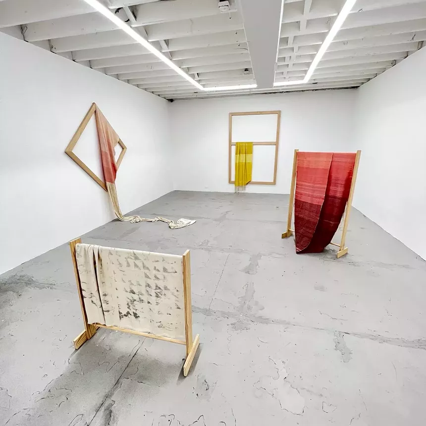 Installation view of Lynne Golob Gelfman and Frances Trombly's work