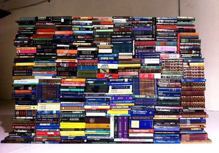 The stack of books of "Banned Pending Investigation"