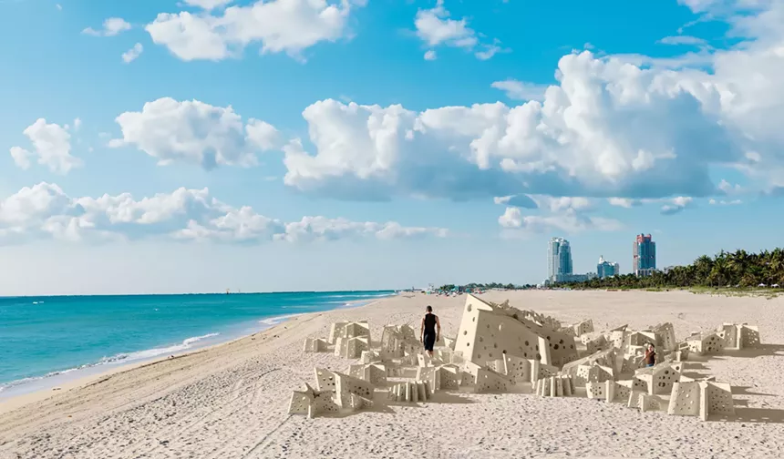 Miami Reef Star sculpture on the sands of Miami Beach