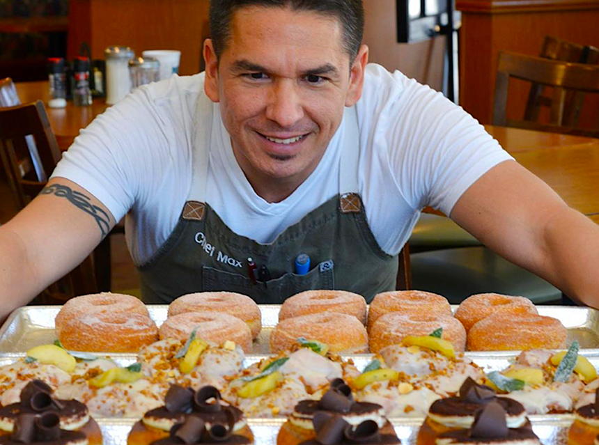 pastry chef with donuts