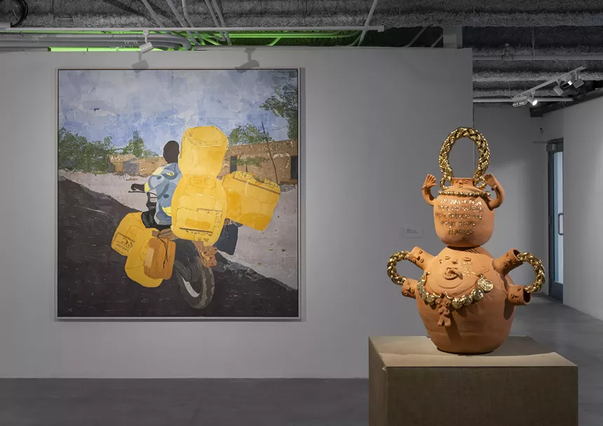 Installation view of "Invisible Luggage" at the Historic Hampton House in Miami