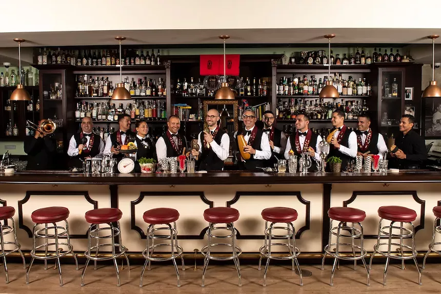men at a bar
