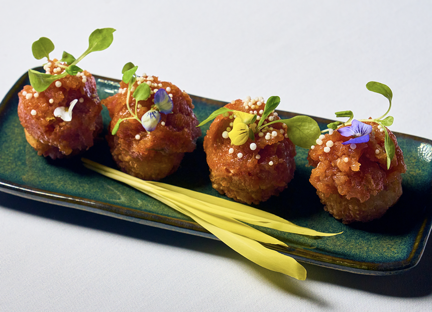 appetizer on the green plate