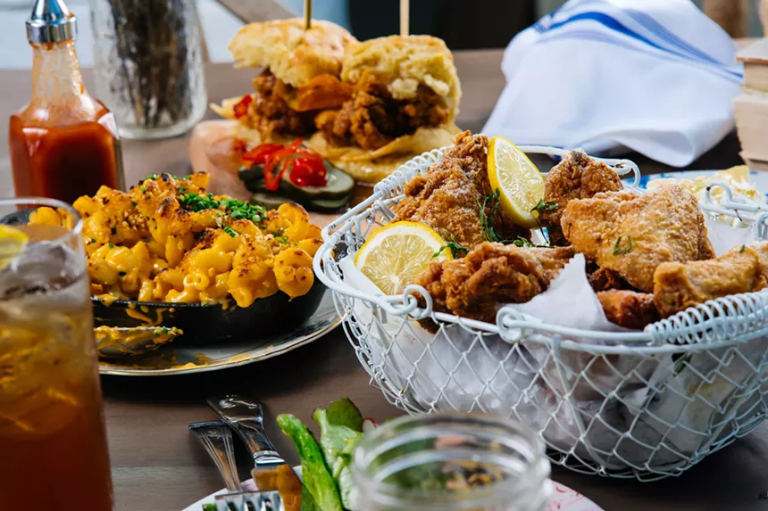 food in trays