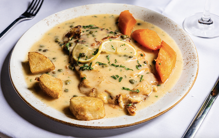 chicken and sauce on a plate
