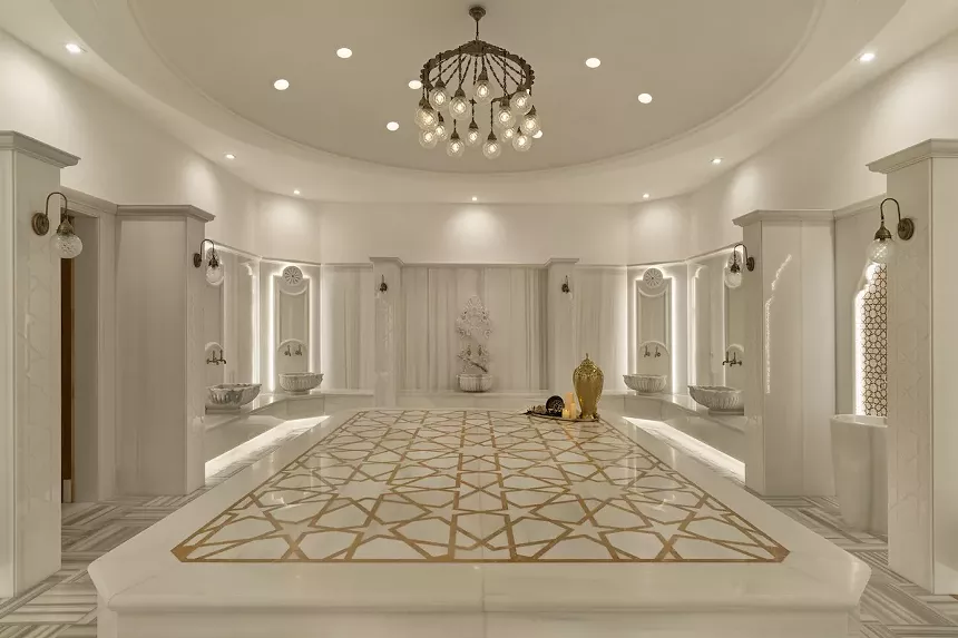 a white and gold hammam