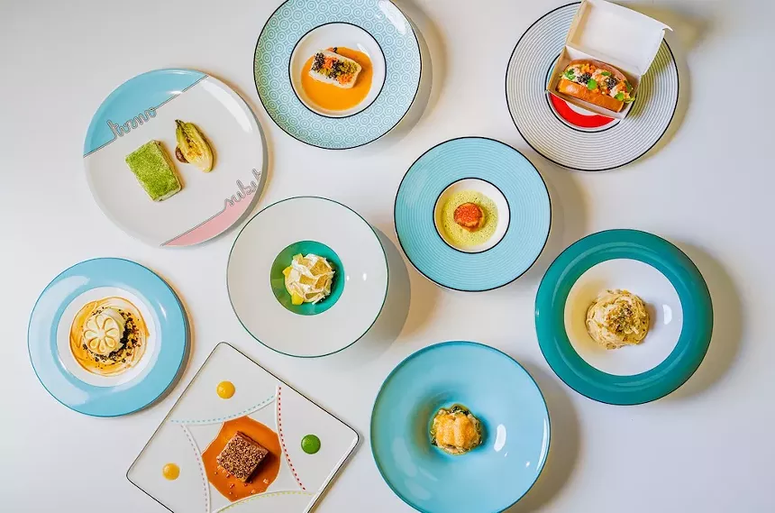 plates from the restaurant