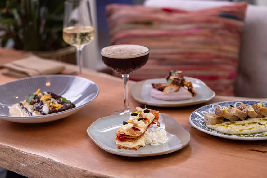 dishes on a wooden table