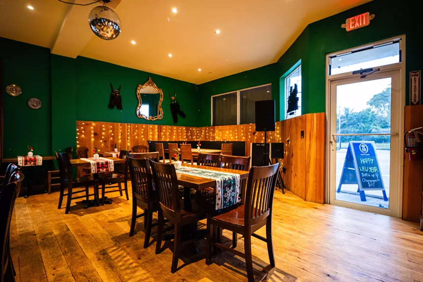 indoor brewery entrance