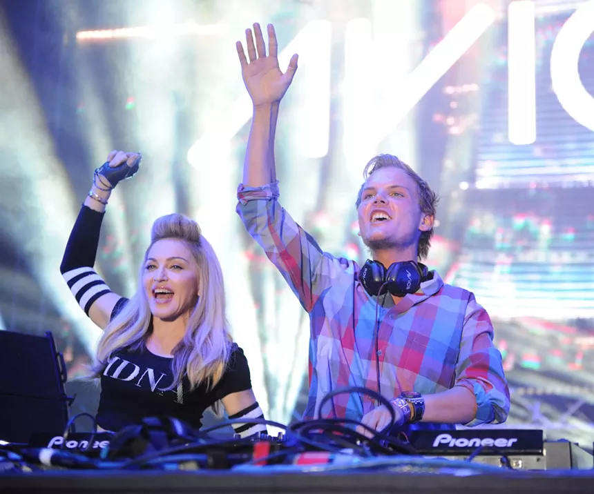Madonna and Avicii onstage at Ultra Music Festival