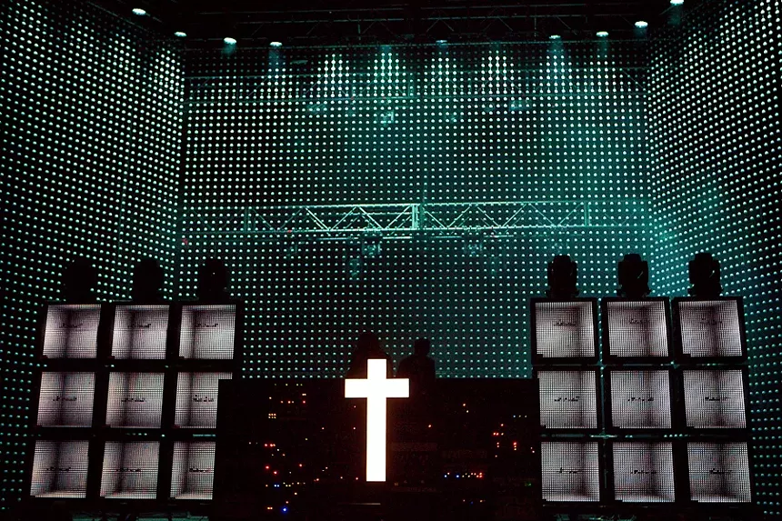 Justice onstage at Ultra Music Festival in Miami