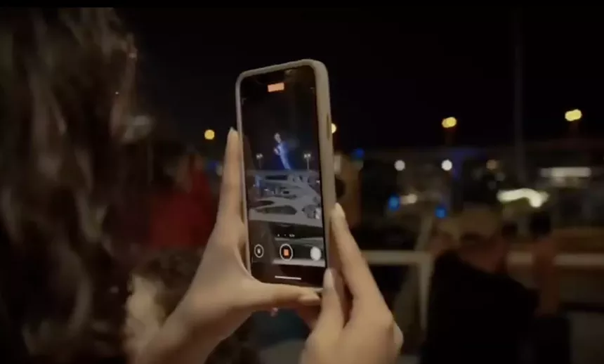 clip from splash reel touting a scarcely noticed Trump drone show over the Port of Miami and Biscayne Bay
