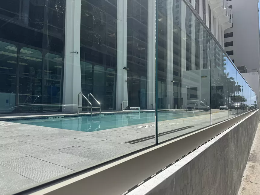 The pool on the ground-level next to CVS