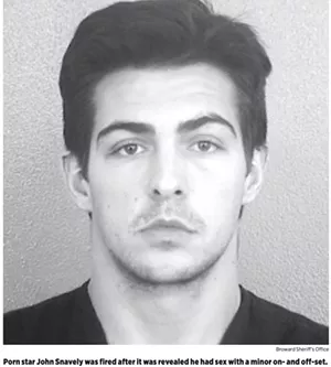 Black-and-white version of a mugshot of a young man