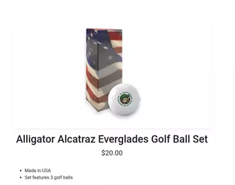 Everglades alcatraz golf ball set