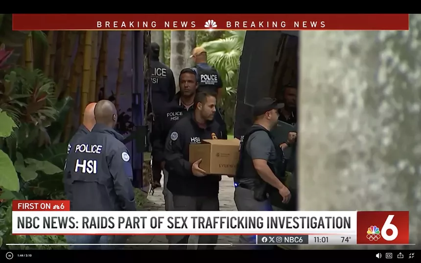 federal agents outside Sean "Diddy" Combs' home.