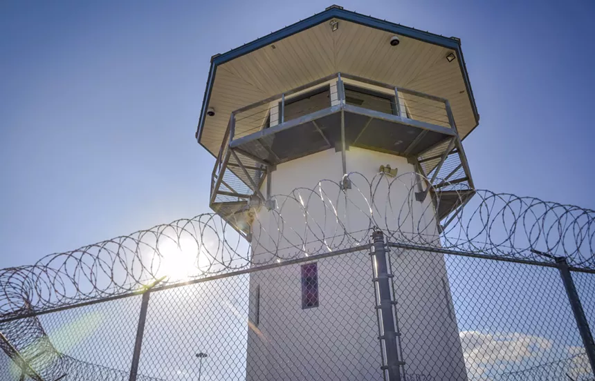 A prison guard tower
