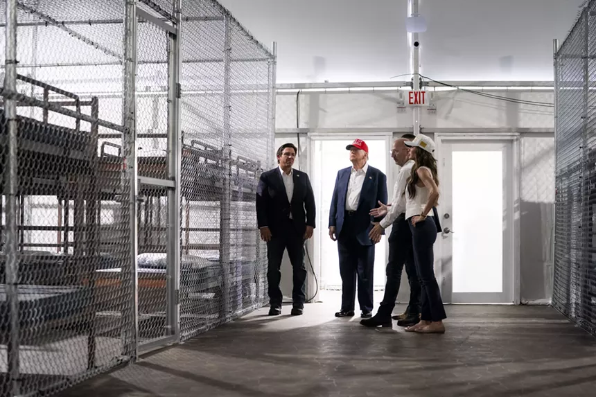 Federal and state officials visit Alligator Alcatraz.
