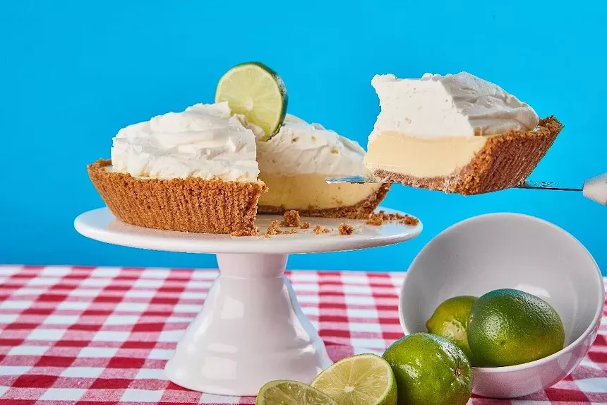 key lime pie slice on plate