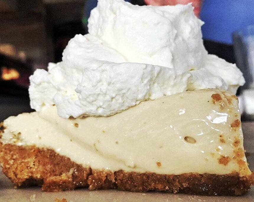 key lime pie slice on plate