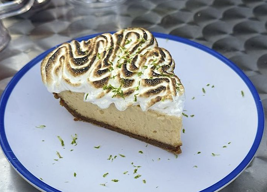 key lime pie slice on plate
