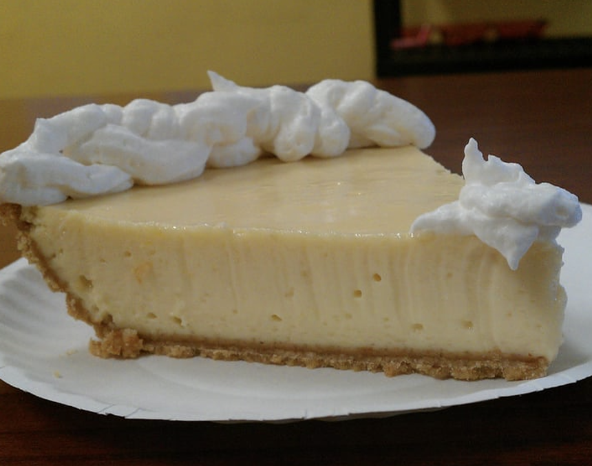 key lime pie slice on plate