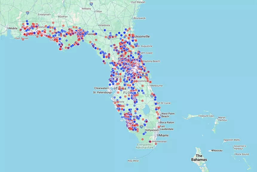 A map of resident-reported black bear sightings across the state.