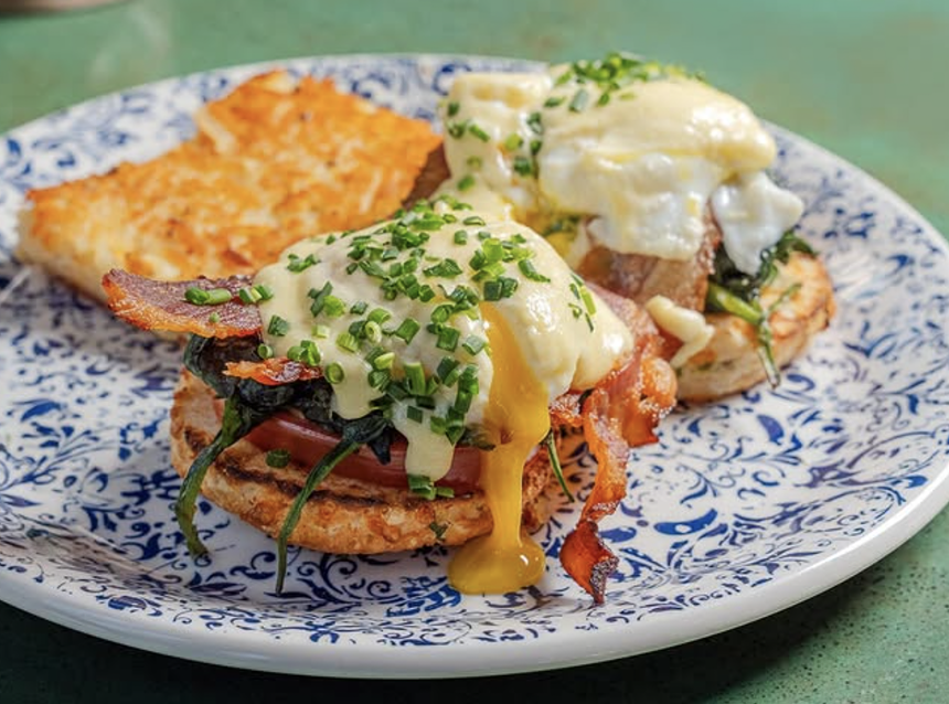 eggs Benedict on plate