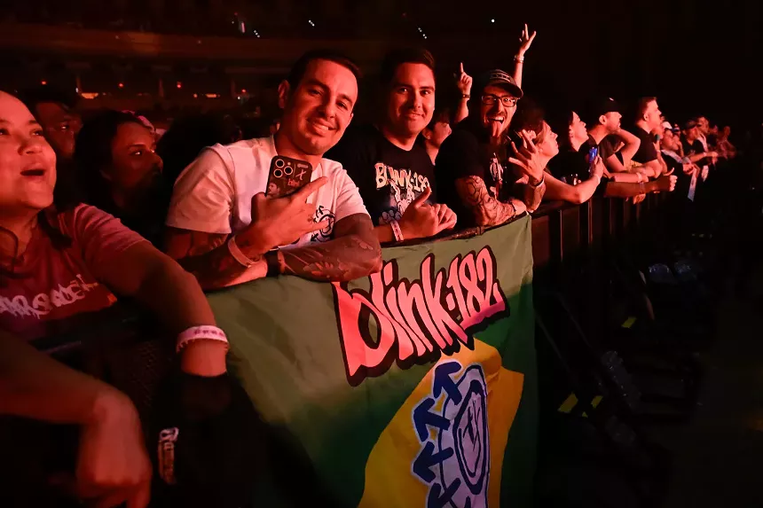 Fans at the Blink-182 concert last night.