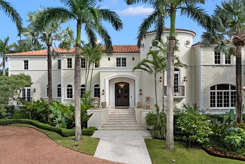 entryway and front view of Coral gables mansion
