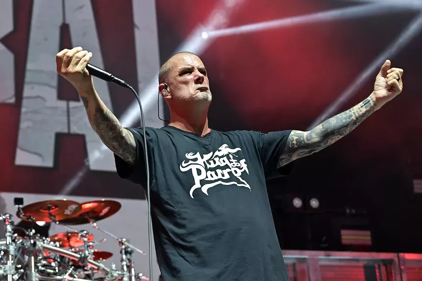 Phil Anselmo of Pantera on stage in West Palm Beach.