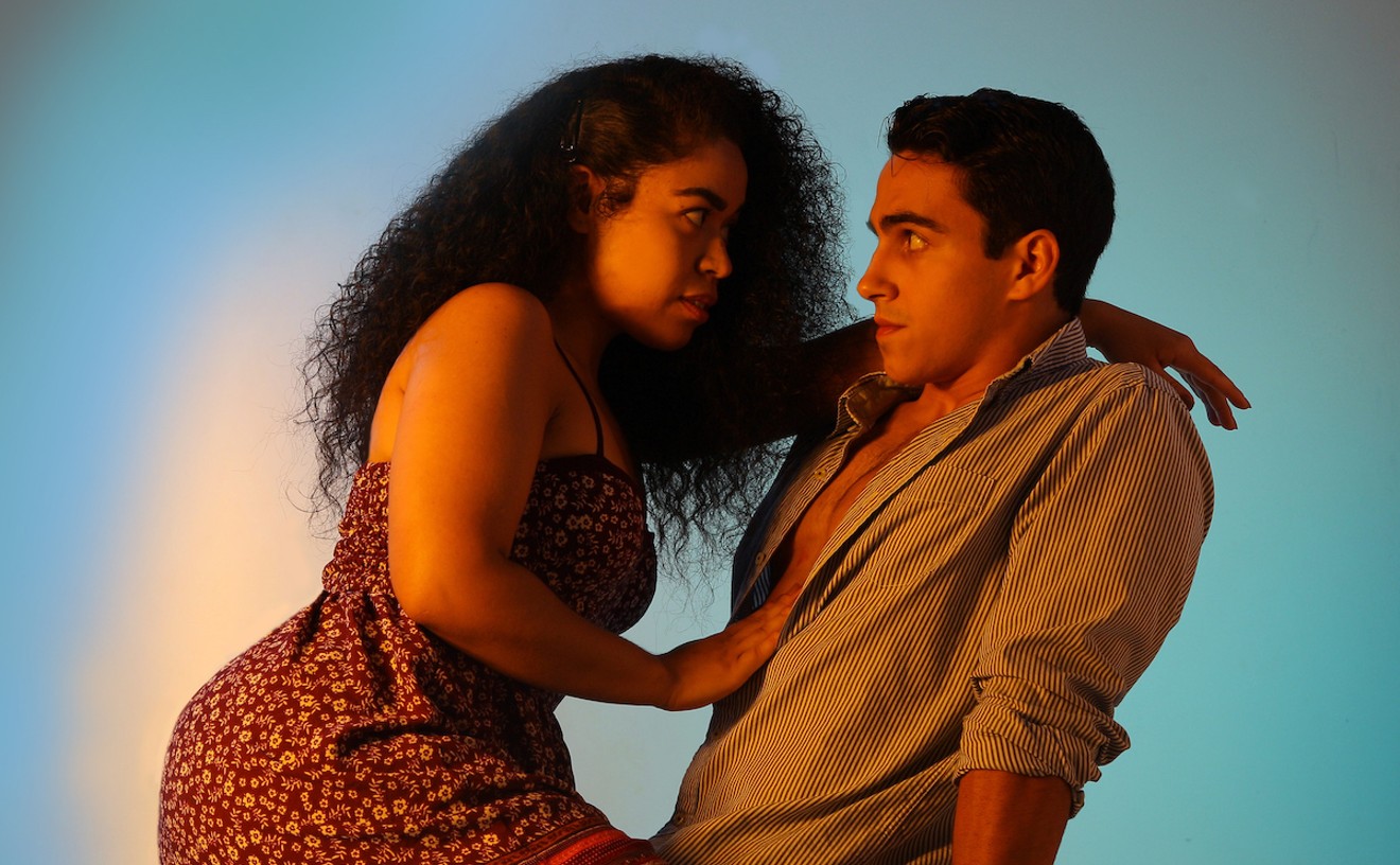 Stephanie Vazquez and Gabriell Salgado have the first of many encounters in the Zoetic Stage world premiere of Hannah Benitez’s GringoLandia.